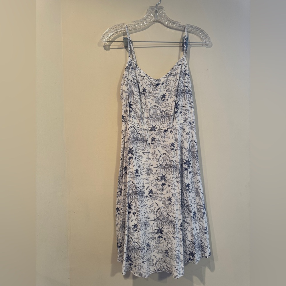 Women’s blue and White Printed Dress